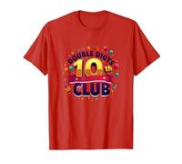 Double Digits 10th Club Est. 2013 Festive Anniversary T-Shirt, Men, Red, M