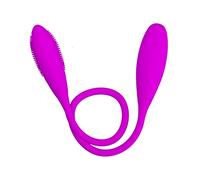 Double Dildo Couples Vibrator 7 Modes Double Dildo Waterproof Silicone Vibrator Safe Ended for Couples Clitoris, Anal, Vaginal, Nipple