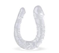Double Dildo, Dildo, Giant Dildo, XXL, Transparent Plug, Butt Plug for Lesbians, Flexible Double Dildos, Sex Toy for Women, Men, Couples, Extreme Sex Toys (XXL, 415 x 50 mm)