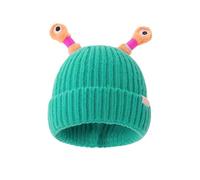 Double Dime Hat Glowing Little Knit Hat Funny Handmade Hat with Big Can Be Stretched Winter Warm Cap (Sky Blue, One Size)