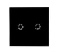 Double Dimmer Switch, 2 Gang Touch Switch For Dimmable LED Lamp/Incandescent Bulb, 86 Type LED Backlight Tempered Glass Panel Light Switch(black)