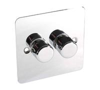 (Double Dimmer Switch - 2 way, Chrome) LED Dimmer Switch Single Double Light Switch Dimmable White Chrome 3W-250W 240V