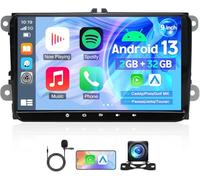 Double Din 2+32G Car Stereo for Bora Caddy Polo Golf MK Passat Jetta Touran with Carplay Android Auto 9" Touchscreen GPS Navi Bluetooth 5.0 WiFi FM/RDS SWC Mirror Link Backup Camera Mic