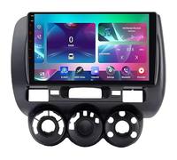 Double Din Android 15 Car Stereo 9 Inch Touch Screen for Honda Jazz City 2002-2007 Plug and Play with Wireless Carplay Android Auto GPS Bluetooth Mirror Connection,8 Core 4G+Wifi 4G+64G