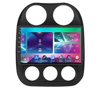 Double Din Android 15 Car Stereo 9 Inch Touch Screen for JEEP Compass RHD 2010-2015 Plug and Play with Wireless Carplay Android Auto GPS Bluetooth Mirror Connection,8 Core 4G+Wifi 6G+128G