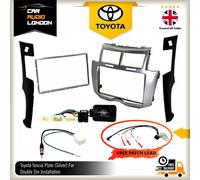 Double Din Car CD Stereo Fascia Fitting Kit Silver for Toyota Yaris (2007-2011)