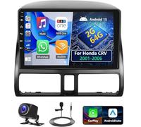 Double Din Car Stereo for Honda CRV 2001-2006【2+64G】with Wireless Carplay Android Auto,9" IPS Touch Screen Radio, Android/GPS/WiFi/EQ DSP Audio/Bluetooth/SWC/Backup Camera for Honda CRV Car Radio