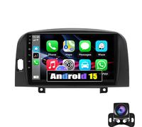 Double Din Car Stereo For Hy-undai Sonata NF 2004-2008 9 Inch Touch Screen Android 15 Car Audio Multimedia Receiver With CarPlay Android Auto GPS Radio Navigation Bluetooth Camera(Color:8-Core 4+64G)