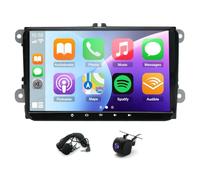 Double Din Car Stereo for VW Caddy 2003-2015 with Carplay Android Auto for 03-15 Caddy 9" Radio w/GPS Navi Bluetooth WiFi 32EQ FM/RDS Mirror Link SWC Backup Camera Mic, 2+32G