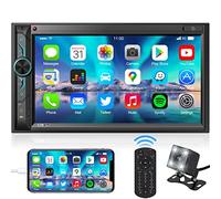 Double Din Car Stereo with Bluetooth: 7inch HD Car Multimedia Receiver - Car Audio MP5 Player | LCD Capacitive Touchscreen | Phonelink | Backup Camera | USB/SD/AUX Input | AM FM Car Radio | SWC
