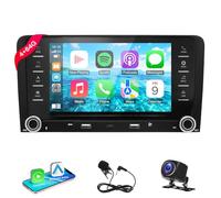 Double Din CarPlay Car Stereo Radio Compatible for A3 S3 2003-2012 Wireless CarPlay & Android Auto 7" Touch Screen Car Radio Audio Receiver GPS Navi with Mirror Link/SWC/FM + Reverse Camera