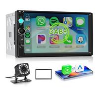 Double Din DAB Car Stereo with Apple Carplay Wireless Android Auto, Hodozzy 7" HD IPS Touchscreen 2 Din Car Radio with Bluetooth 5.2 EQ FM SWC Reversing Camera+USB/TF Card/Aux Ports+Frame