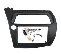 Double Din Fascia Radio Dvd Stereo Cd Panel Dash Mounting Trim Kit Face Frame Bezel With Wire Harne For Civic 2006-2011(Left with cable)