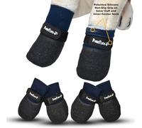 Double Dipped Thick Textured Waterproof Cotton Dog Socks | PawFlex Comfy Pawz Soft Indoor/Outdoor Pet Booties | Non-Slip Silicone Grip at Inner Wrist for No Twisting or Sliding Off| Adjustable Strap