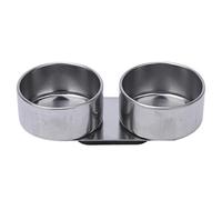 Double Dipper Oil Painting Pot with Lid, Stainless Steel Palette Cup, 4.3 x 2 x 9cm, Silver