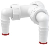 Double Dishwasher Elbow Inlets to 1" BSP Drain Waste Trap