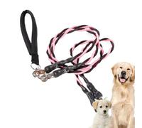 Double Dog - 360 Degree Swivel Lead, Elastic Training Leashes for Dogs, Durable Walking Running Gear, Puppy Small Large Breed, Perfect Hiking Camping Backyard Park Outdoor Activities