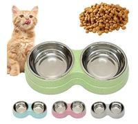 Double Dog Bowl, Pet Bowls With Non-slip Base & Removable Stainless Steel Bowl for Food And Water - Large Capacity Anti-spill Dog Bowls, Easy Clean, Ideal Pet Feeder for Small Dogs, Cats, Puppies