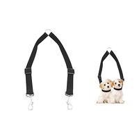 Double Dog Lead, Adjustable Double Pet Trainer Lead, Double Leads for Two Dogs No Tangle, Dual Dog Lead Splitter Perfect for Walking Training 2 Small Dogs on One Lead (Black)