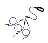 Double Dog Lead Coupler,No Tangle 360°swivel Rotation Two 2 Splitter,Heavy Duty Adjustable Bungee Reflective Wire Round Rope Detachable Multi Traction Rope for Small And Medium-sized Dogs