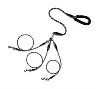 Double Dog Lead Coupler,No Tangle 360°swivel Rotation Two 2 Splitter,Heavy Duty Adjustable Bungee Reflective Wire Round Rope Detachable Multi Traction Rope for Small And Medium-sized Dogs