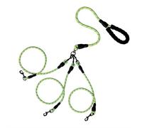 Double Dog Lead Coupler,No Tangle 360°swivel Rotation Two 2 Splitter,Heavy Duty Adjustable Bungee Reflective Wire Round Rope Detachable Multi Traction Rope for Small And Medium-sized Dogs