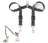 Double Dog Lead for 2 Dogs No Tangle, Reflective Adjustable Dual Leash | Double Ended Lead for Dogs 360° Swivel Heavy Duty Dual Splitter Soft Handle Bungee Leashes Small Medium Puppy