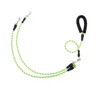 Double Dog Lead for Walking 2 Dogs No Tangle, Dual Leash Splitter with Double Ended Clips, Suitable Pet Lead for Small Breeds around 8 KG, Perfect for Training & Outdoor Walks（Green, Diameter 1cm）