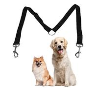 Double Dog Lead, Jagowa Adjustable Dog Lead Splitter, Dog Leash Coupler for Walking 2 Small and Medium Dogs Black