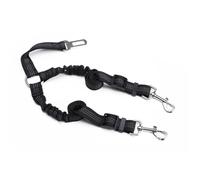 Double Dog Lead Splitter, No Tangle 360° Rotation Dog Leash Coupler for Walking 2 Dogs, Adjustable Shock Absorbing Bungee Reflective Dual Lead (Black, (for Pets 7-20 LBS))