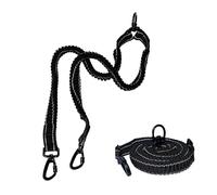 Double Dog Leash, 2 Dogs Walking Leashes for Large Dogs - 360° Swivel No Tangle, Comfortable Shock Absorbing Reflective Bungee Leash, Black