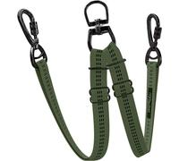 Double Dog Leash - Adjustable Length Long Leash for Dog Training - Dual Reflective Dog Leash with Non-Tangle Design - Heavy Duty Nylon and Metal Buckles - Ideal (Large, Khaki)