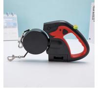 Double Dog Leash for 2 Dogs, Retractable with 360-Degree Swivel, No Tangle Technology, LED Flashlight, Poop Bag Holder, Reflective Leads, Dual Locking