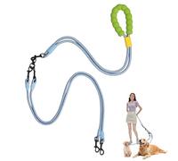 Double Dog Leash No Tangle, Adjustable Split Leads Dual Pet Walking Leash with Comfortable Padded Handle for Two Dogs, Hands - Free Dual Leashes for Small/Medium Pets (Blue, Double Leashes)