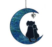 Double Dog Memorial Gifts for Dog Lovers, Loss of Dog Sympathy Gift, Stained Glass Dog Suncatcher, Pet Memorial Gifts, Pet Sympathy Gifts for Dogs Window Hanging Ornament Remembrance Gift Pet Loss