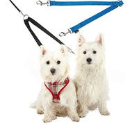 Double Dog Pet Lead Leash Splitter Coupler with Clip for Collar Harness (Blue)