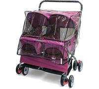 Double Dog Prams for Medium Small Dogs - Pet Cat Stroller Double Seat - Quality Double pram Pet Strollers - Save Space Pushchairs for Dogs - Easy to Fold Twin Dog Stroller - Pet Strollers for 2 Dogs