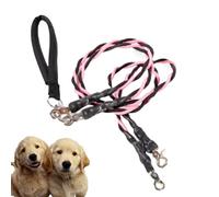 Double Dog Rope, 15m Extra Long Walking Splitter Lead for Puppy with Large Breed, Heavy Duty Padded Handle Training Cable for Backyard and Camping, 49.2ft Dog for Park and Hiking