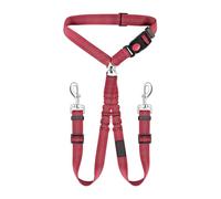 Double Dog Seat Belt Pet Car Headrest Restraint Adjustable Elastic Bungee Towing Rope for Travel Connected to Vehicle (C, One Size)