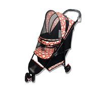 Double Dog Stroller Foldable Dog Pram Trolley Stroller Outdoor Portable Pet Travelling arrier Bag Wheels Waterproof at Pushchair Dog Art Luggage Pet Travel (A) (A)