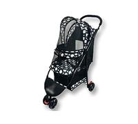 Double Dog Stroller Foldable Dog Pram Trolley Stroller Outdoor Portable Pet Travelling arrier Bag Wheels Waterproof at Pushchair Dog Art Luggage Pet Travel (A) (B)