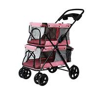 Double Dog Stroller or Dog Carts,Strolling Cart Twin with Multiple pet Travel,Posh Folding Waterproof Portable Travel,Portable with Durable Wheels