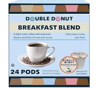 Double Donut Breakfast Blend Coffee, in Recyclable Single Serve Cups for Keurig K-Cup Brewers, 24 Count by Double Donut