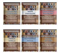 Double Donut Coffee 30 Flavoured Hot Chocolate Wraps Gourmet Cocoa Blend Includes Classic White Chocolate, Chocolate Raspberry, Salted Caramel, French