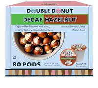 Double Donut Coffee Double Donut Flavored Decaffeinated Coffee, Hazelnut, Decaf Coffee Capsules for Keurig K Cup Machines, 80 Count (Pack of 1)