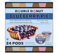 Double Donut Coffee Medium Roast Blueberry Pie Flavored Coffee Pods, 24 Count for Keurig K-Cup Brewers