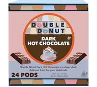 Double Donut Dark Hot Chocolate Pods for Keurig K Cups Brewers, Single Serve Dark Hot Cocoa Pods, 24 Count