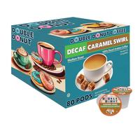 Double Donut Decaffeinated Flavoured Coffee in Recyclable Single Serving Cups for Keurig K-Cup Brewers, 80 Count (Decaf Caramel Swirl)