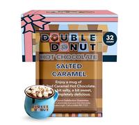 Double Donut Flavored Hot Chocolate Packets, Salted Caramel, Salted Caramel Hot Chocolate, Hot Cocoa Mix, 32 Count (Pack of 1)