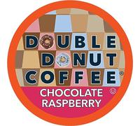 Double Donut Flavoured Coffee Pods, Chocolate Raspberry Coffee Single Serving Medium Roasted Coffee for Keurig K Cup Brewers, Pack of 24